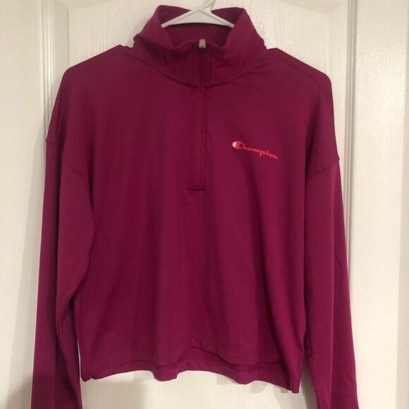 New Champion Pink Soft Touch Logo Pullover Lightweight Women Jacket Size Small - Picture 4 of 7
